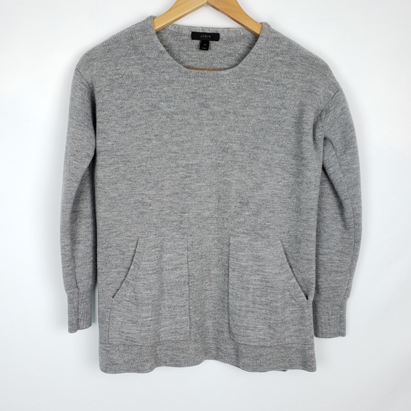 J. Crew Sweaters - J crew merino wool gray pocket sweater